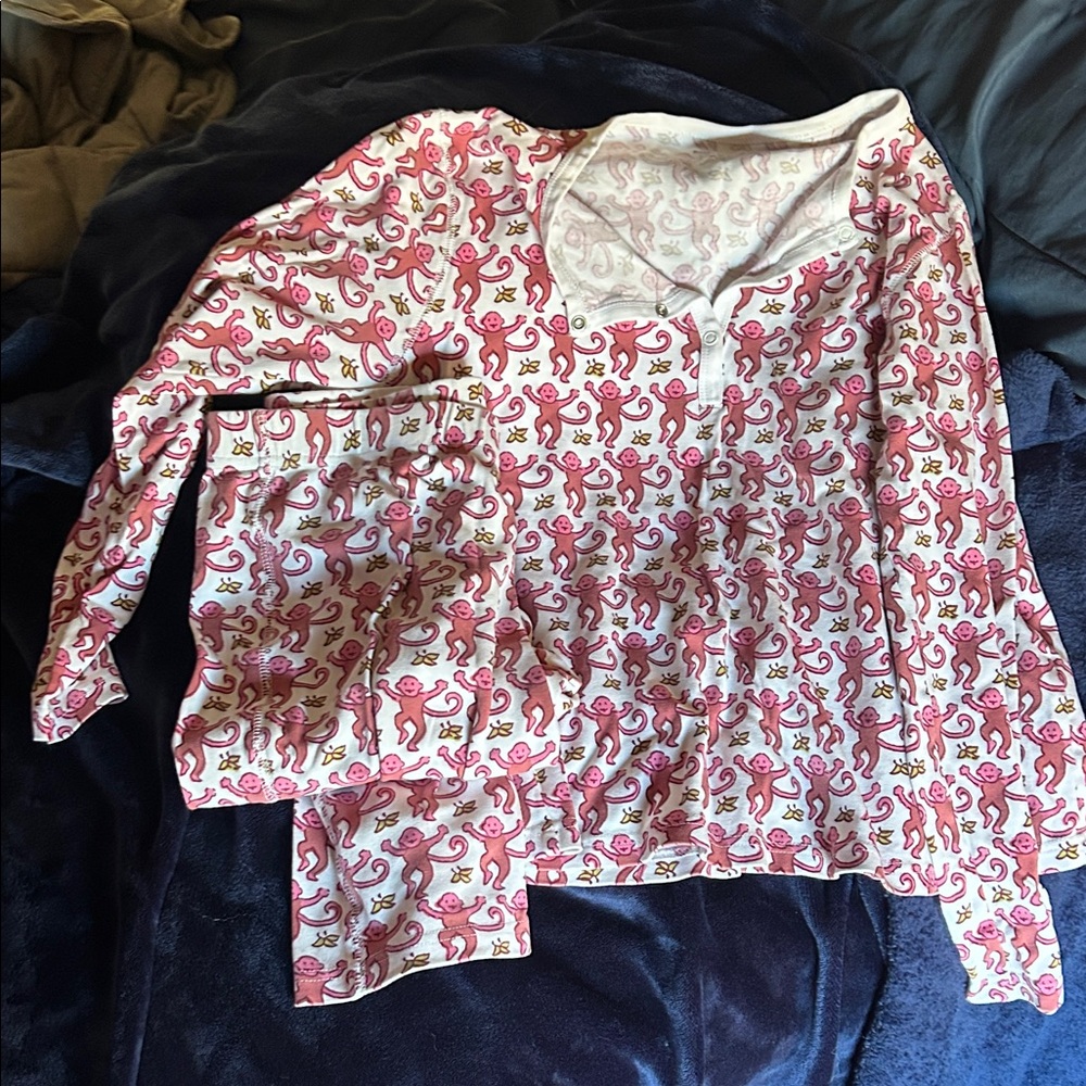 Pink and White Patterned Pajama Set